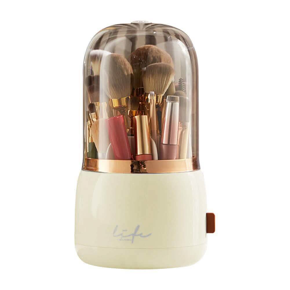 360¬∞ Rotating Makeup Brush Holder with Lid Makeup Organizer DailySale