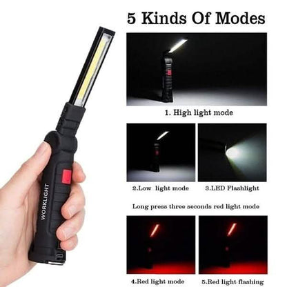 360° Rotation Inspection Lamp LED + COB Flexible Cordless Rechargeable Work Light DailySale