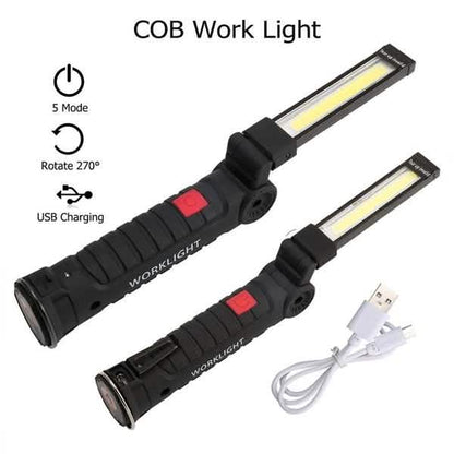 360° Rotation Inspection Lamp LED + COB Flexible Cordless Rechargeable Work Light DailySale