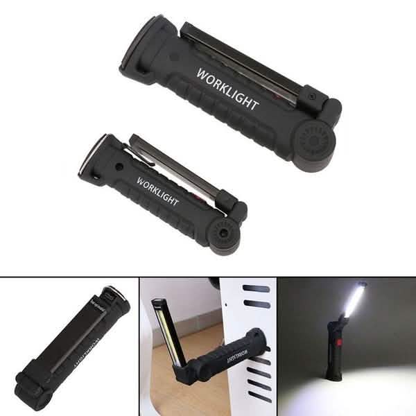 360° Rotation Inspection Lamp LED + COB Flexible Cordless Rechargeable Work Light DailySale