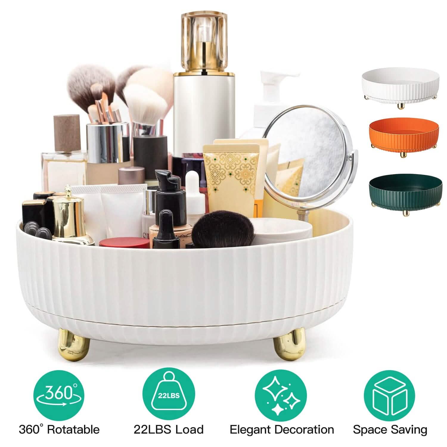 360¬∞ Spinning Perfume Cosmetic Storage Tray 22Lbs Load DailySale