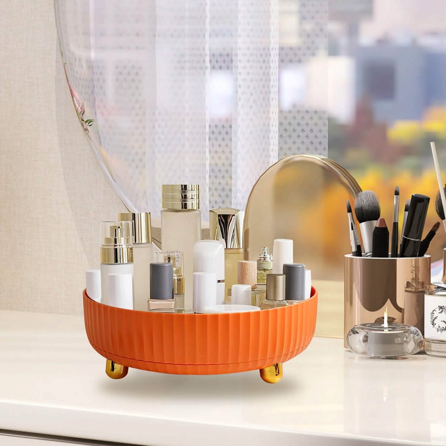 360¬∞ Spinning Perfume Cosmetic Storage Tray 22Lbs Load DailySale