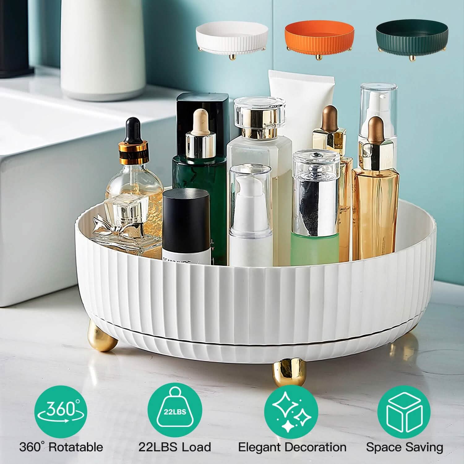 360¬∞ Spinning Perfume Cosmetic Storage Tray 22Lbs Load DailySale