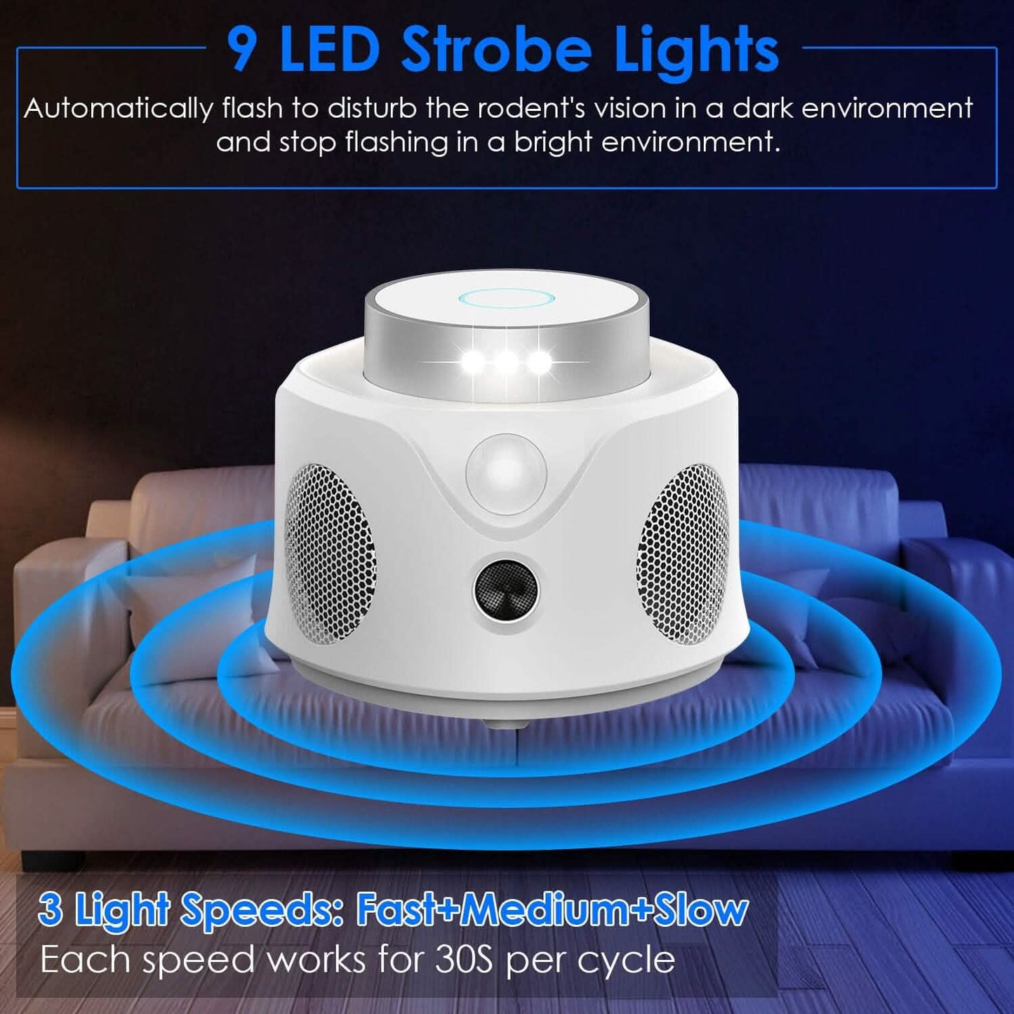 360° Ultrasonic Mice Repellent Indoor with 3 Modes 9 Strobe Lights DailySale