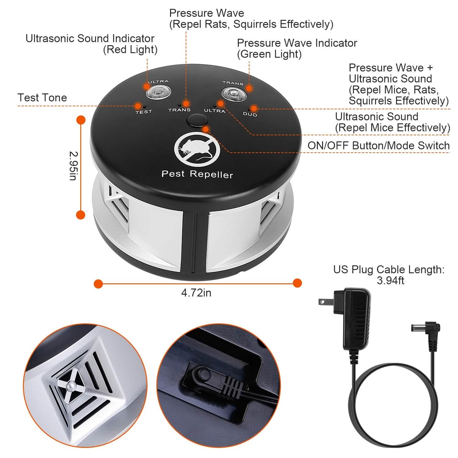 360° Ultrasonic Pest Repeller Electronic Plug-in Pest Control DailySale