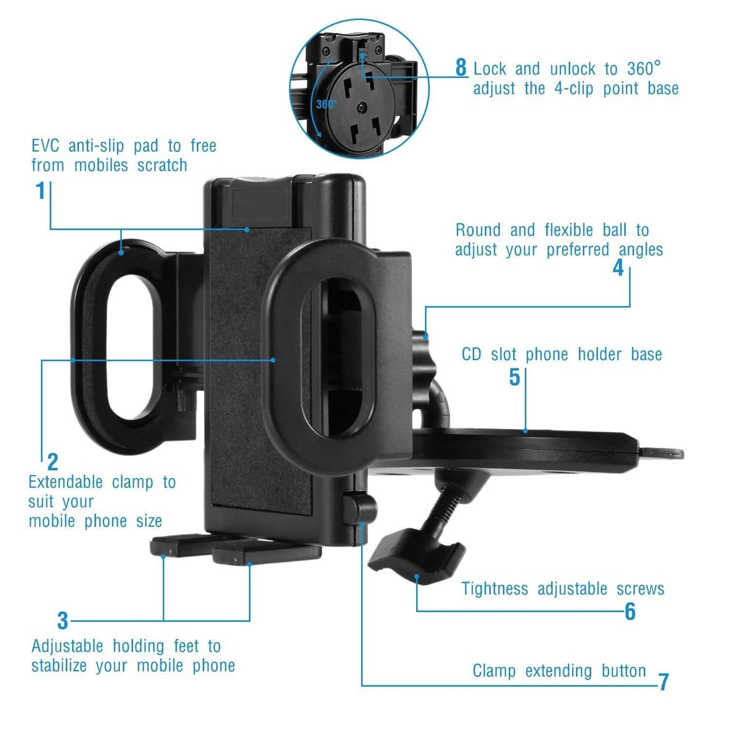 360° Universal CD Slot Car Phone Mount DailySale