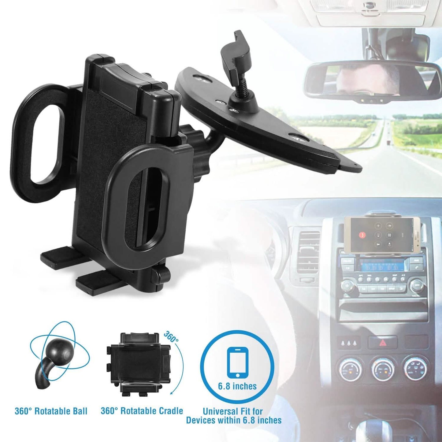 360° Universal CD Slot Car Phone Mount DailySale
