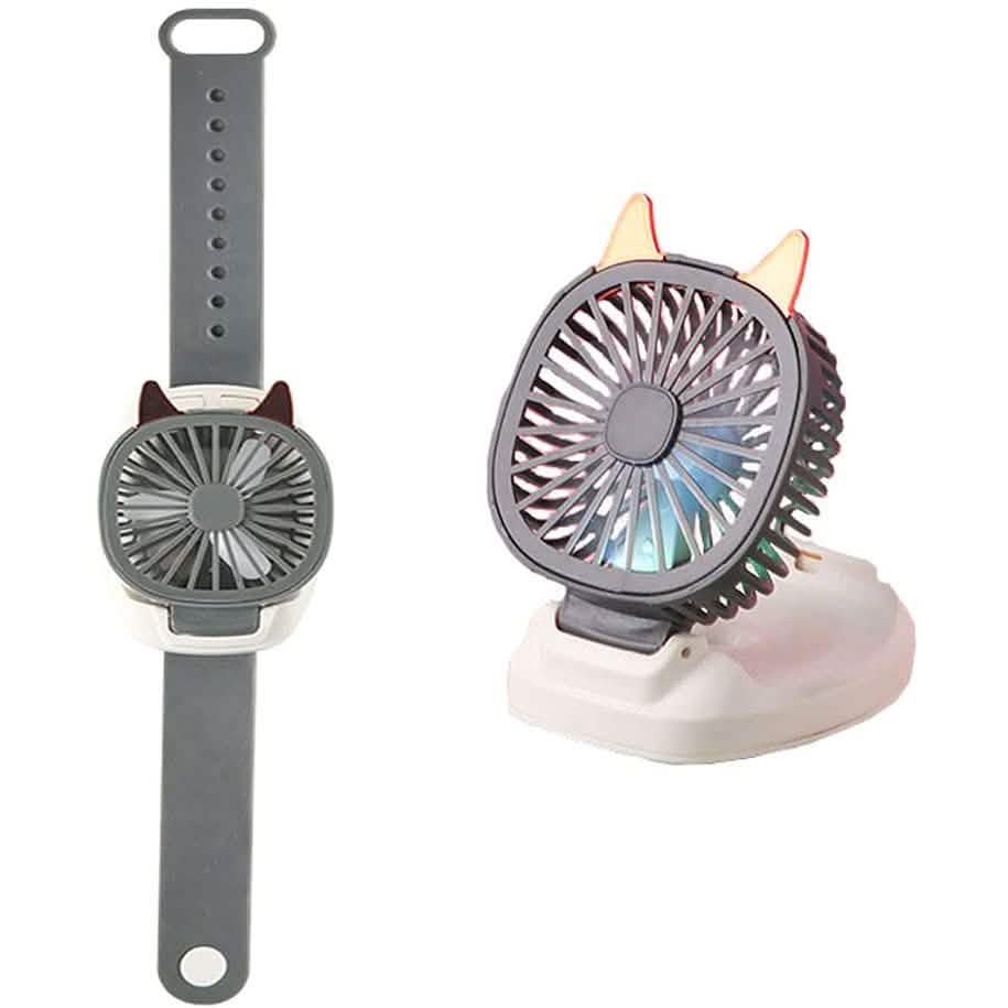 360¬∞Rotation Kids Portable Wrist Strap Mini Watch Hand Held Fan Cat Design DailySale