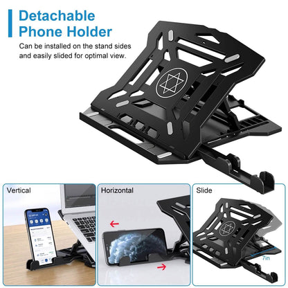 360º Rotating Laptop Riser Stand with Phone Stand 8 Level Adjustable Height DailySale