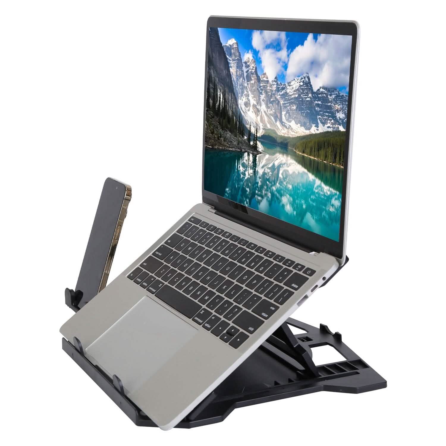 360º Rotating Laptop Riser Stand with Phone Stand 8 Level Adjustable Height DailySale