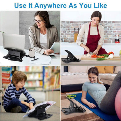 360º Rotating Laptop Riser Stand with Phone Stand 8 Level Adjustable Height DailySale