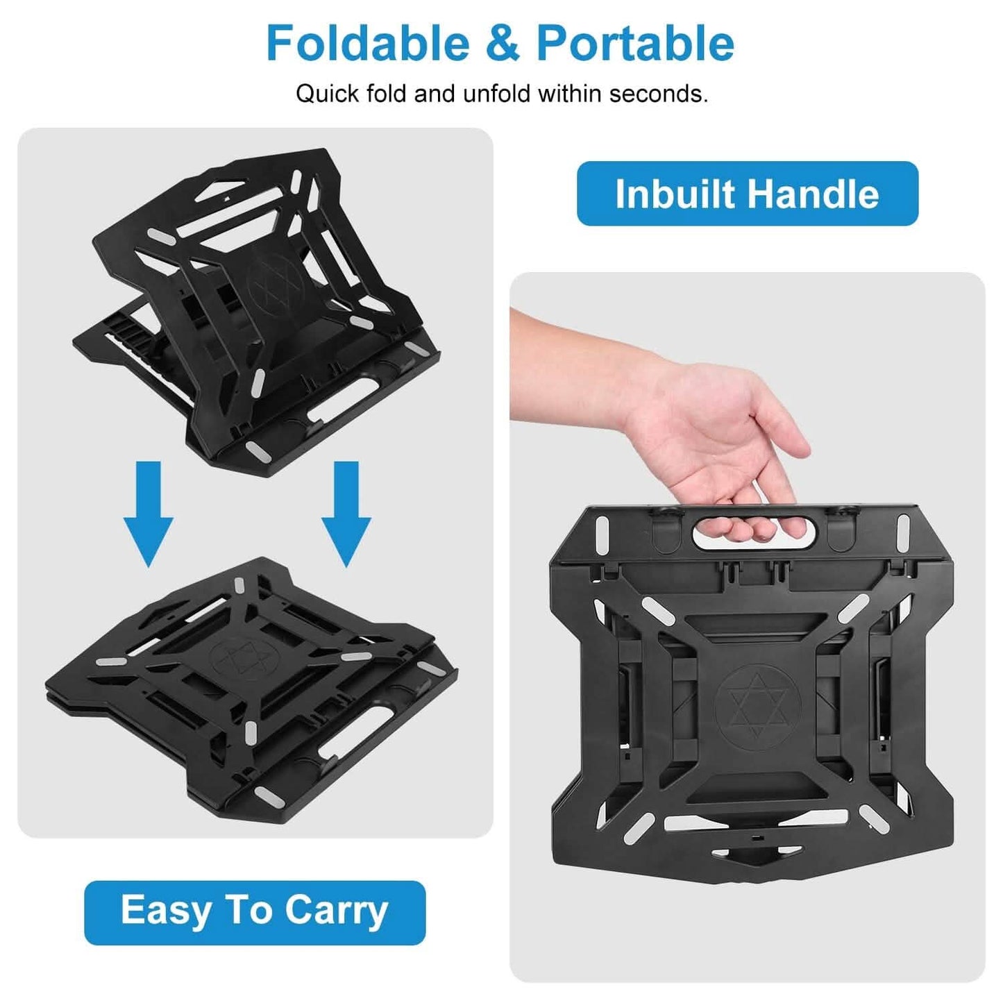 360º Rotating Laptop Riser Stand with Phone Stand 8 Level Adjustable Height DailySale