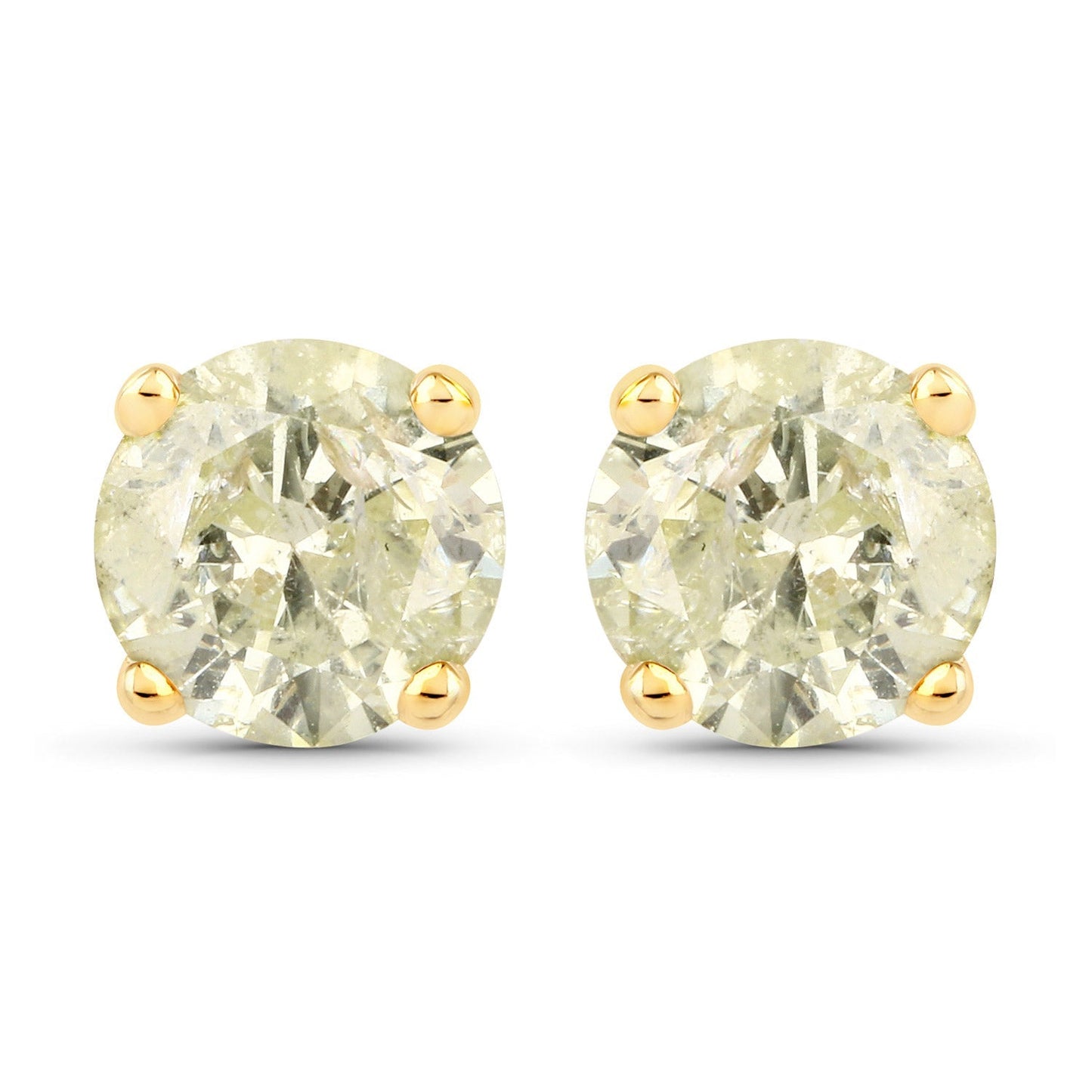 1.12 Carat Genuine LB Diamond 14K Yellow Gold Earrings Bids.com