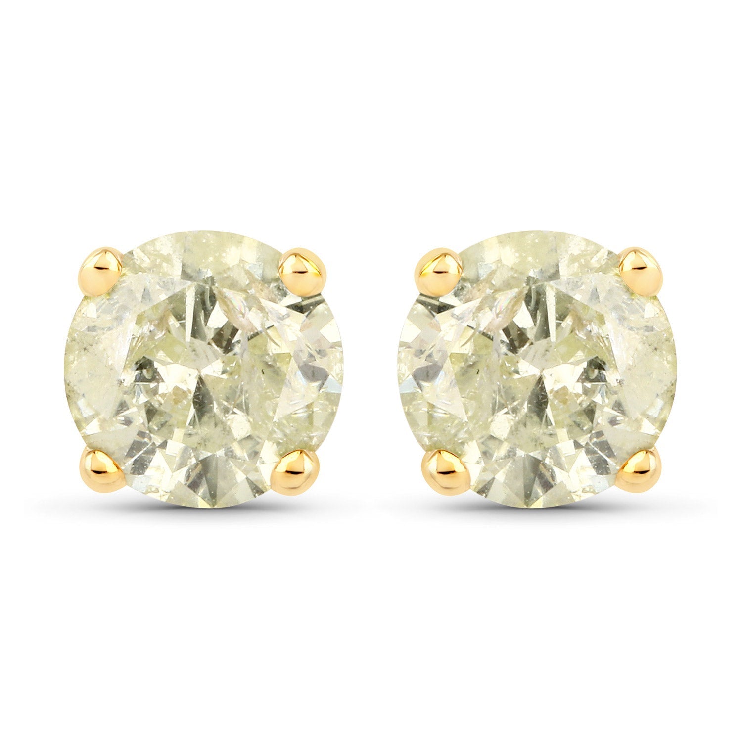 1.12 Carat Genuine LB Diamond 14K Yellow Gold Earrings Bids.com