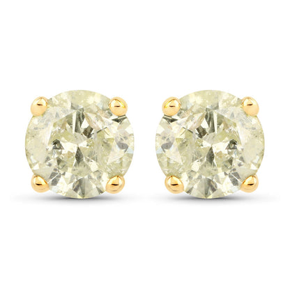 1.12 Carat Genuine LB Diamond 14K Yellow Gold Earrings Bids.com