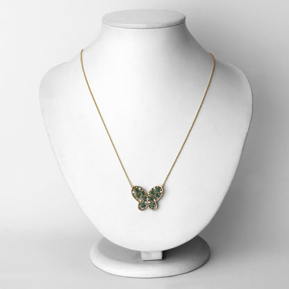 1.56 Carat Genuine Emerald and White Zircon .925 Sterling Silver Necklace Bids.com