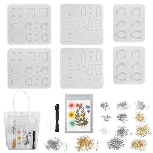 366-Pieces: Jewelry Making Silicone Earring Necklace Pendant Resin Casting Molds DailySale