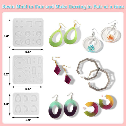 366-Pieces: Jewelry Making Silicone Earring Necklace Pendant Resin Casting Molds DailySale