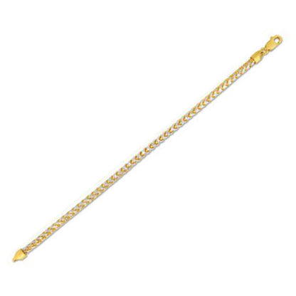 14k Yellow Gold Round Pave Franco Chain (4.00 mm) Bids.com