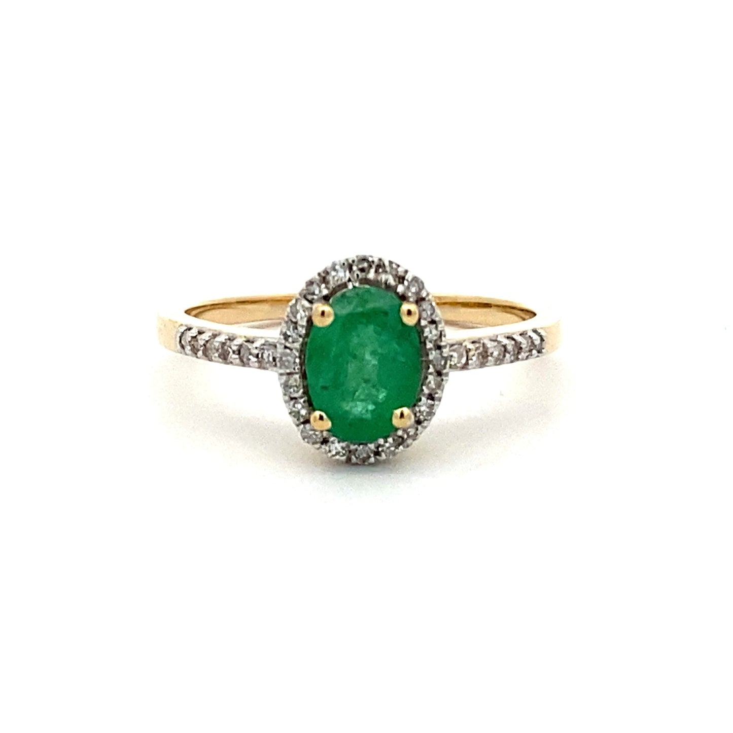 Genuine .74ct Emerald Diamond Ring 14KT Yellow Gold Bids.com