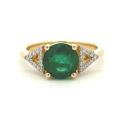 Genuine 2.12ct Emerald Diamond Ring 14KT Yellow Gold Bids.com