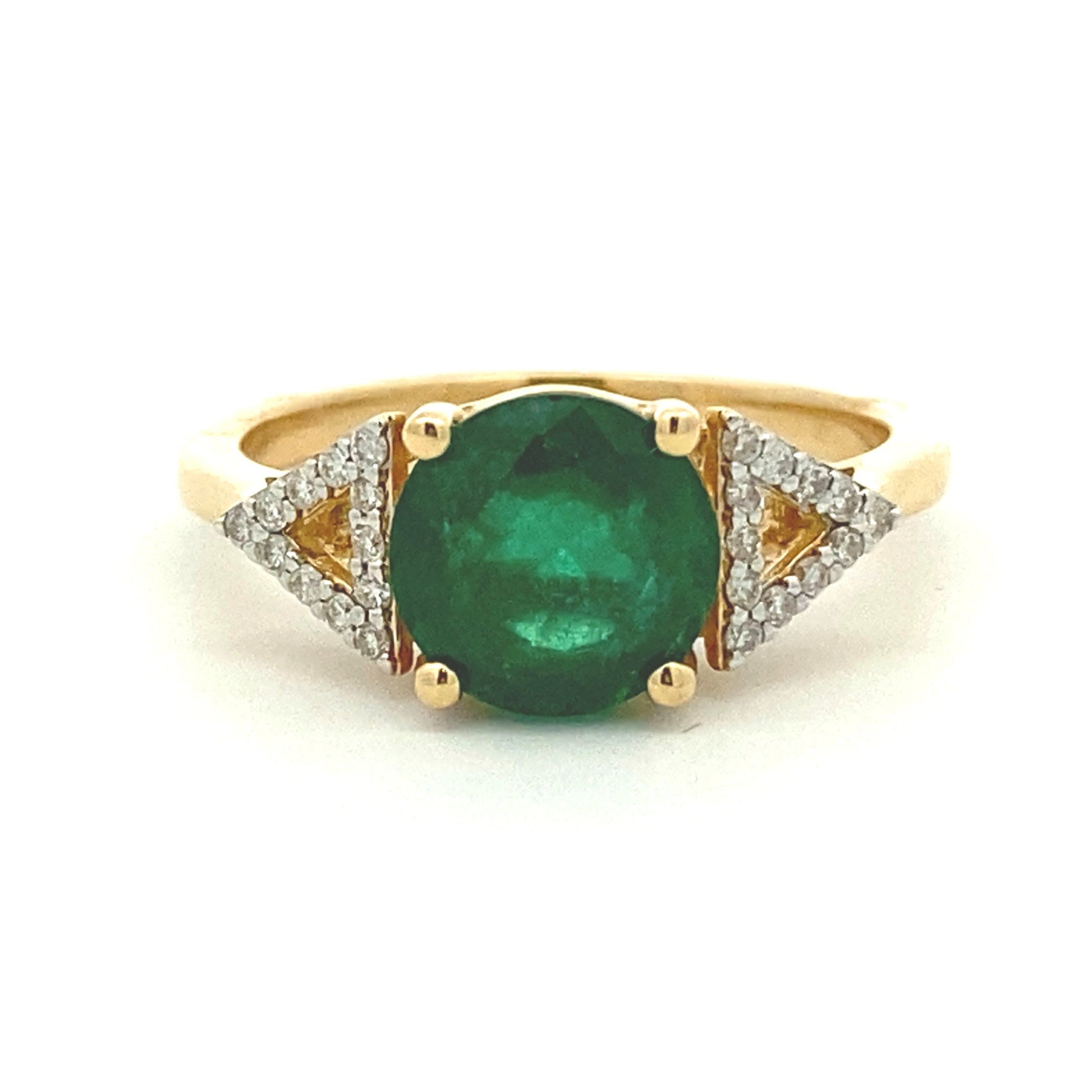 Genuine 2.12ct Emerald Diamond Ring 14KT Yellow Gold Bids.com