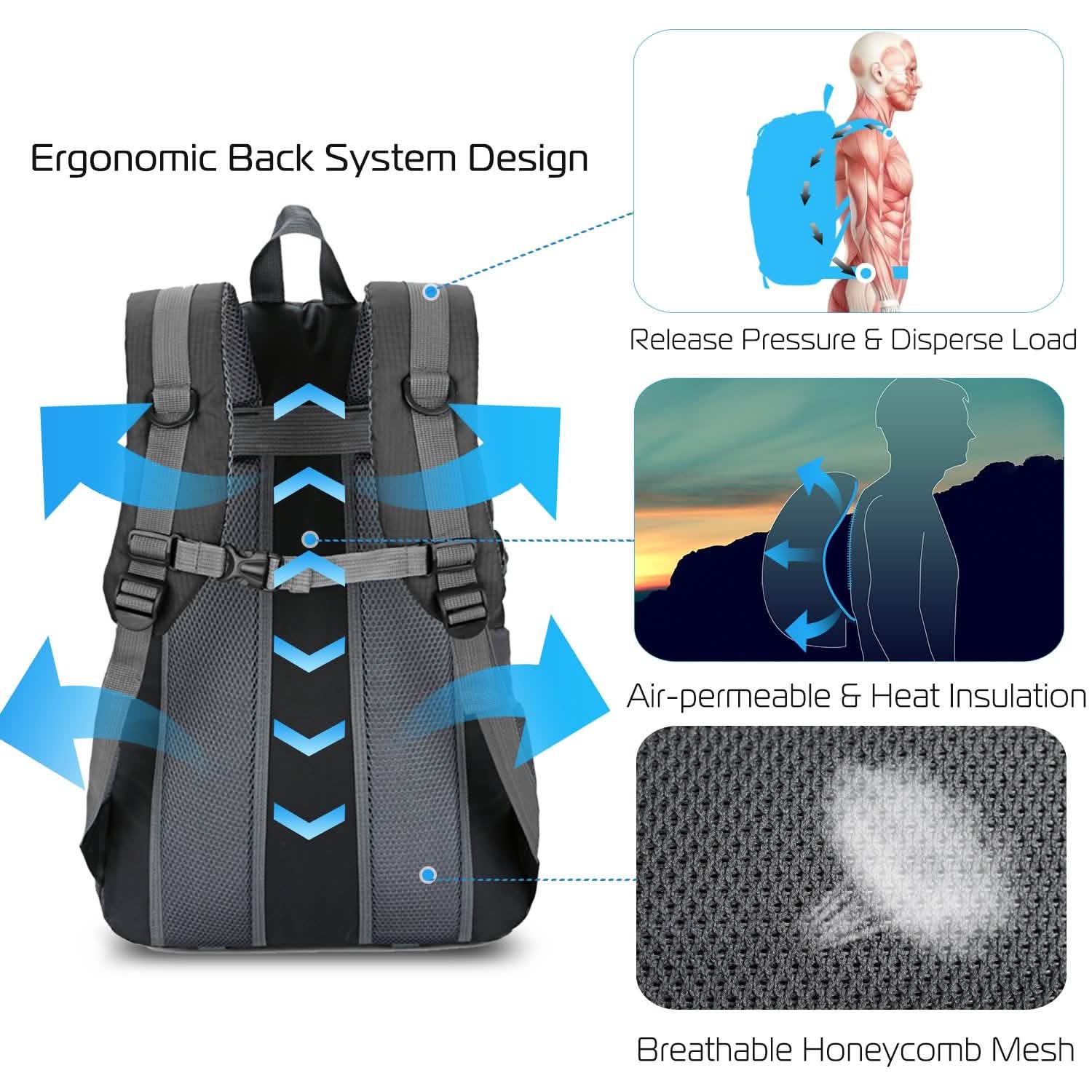 36L Outdoor Backpack Waterproof Travel Knapsack DailySale