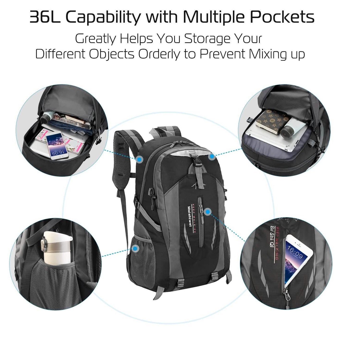 36L Outdoor Backpack Waterproof Travel Knapsack DailySale