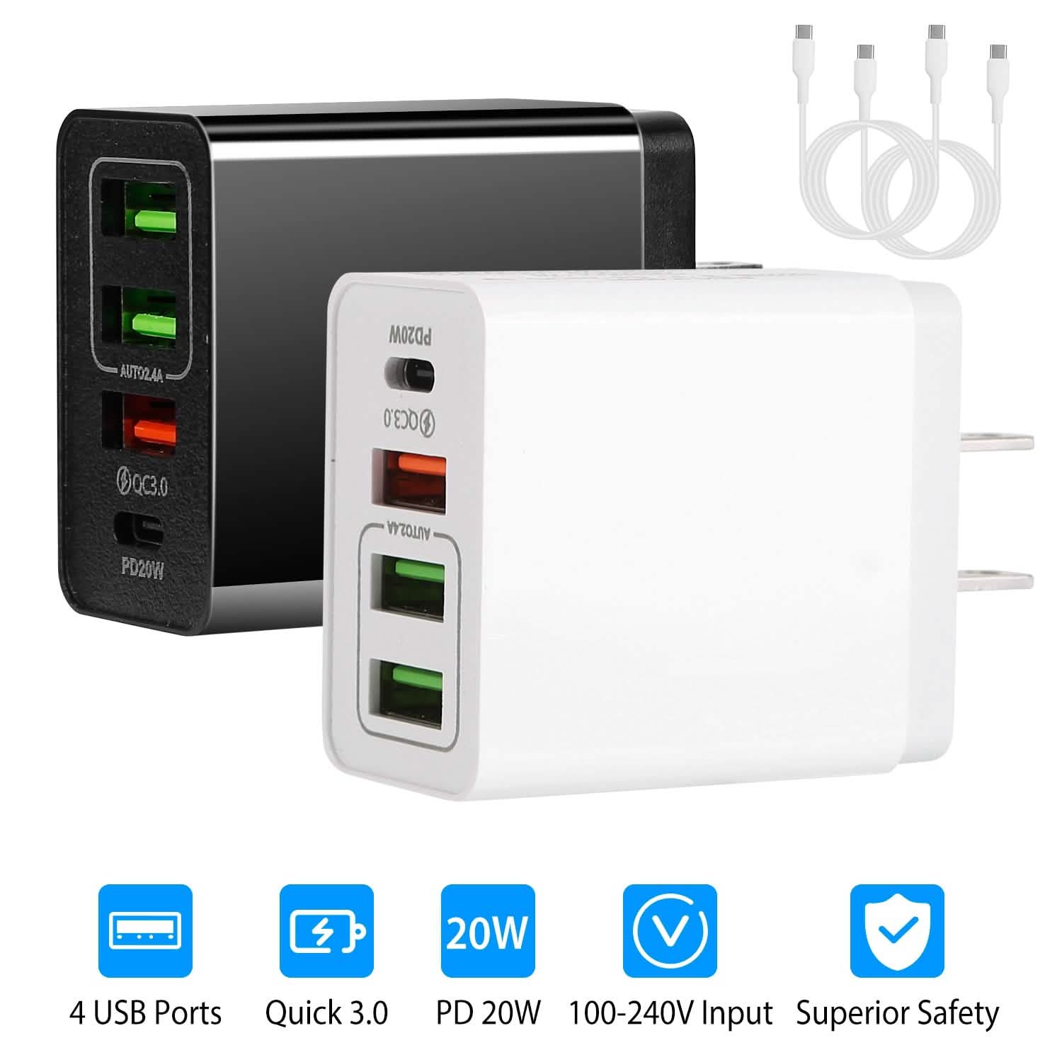 36W USB C 4-Port Fast Charger DailySale