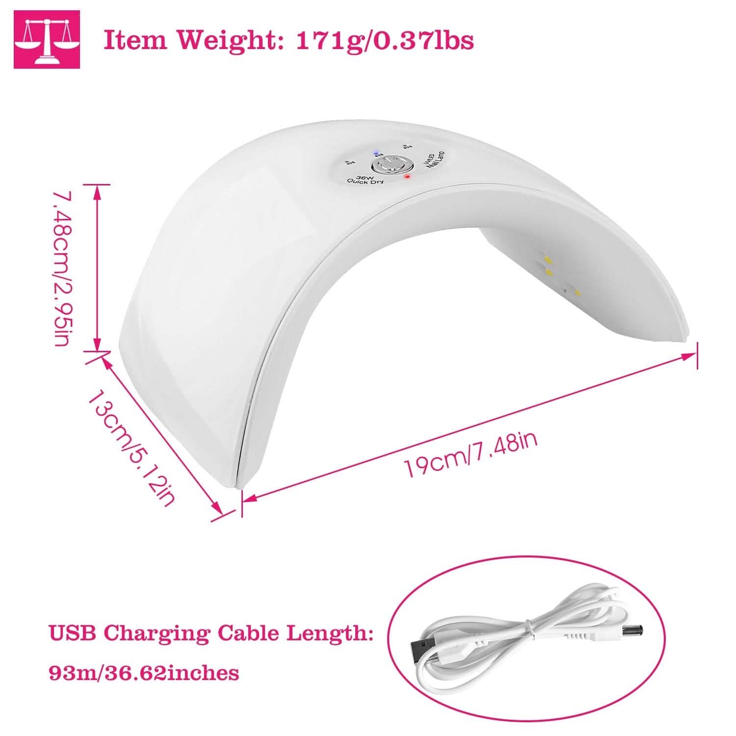 36W UV LED Lamp Nail Gel Dryer 12 LED Sensor Gel Curing Machine DailySale