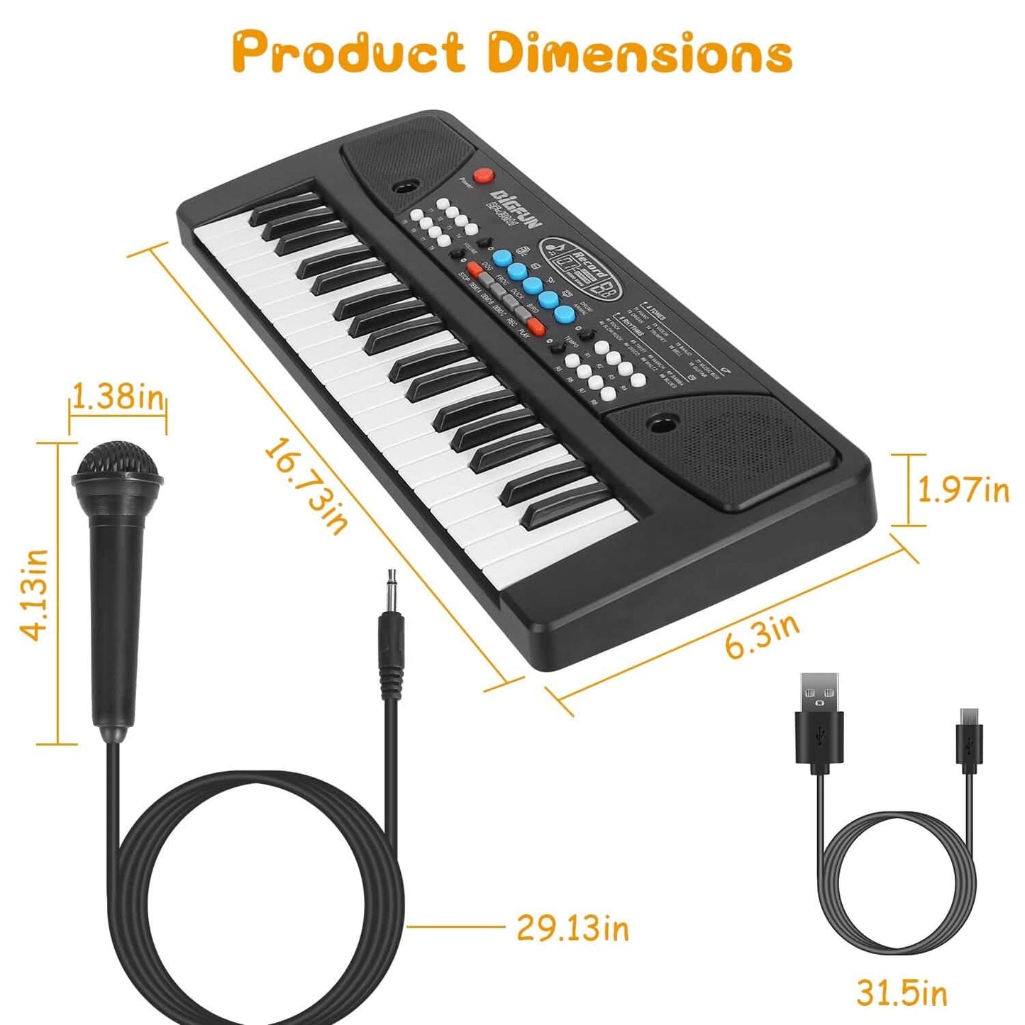37 Keys Digital Music Electronic Keyboard Instrument with Microphone DailySale