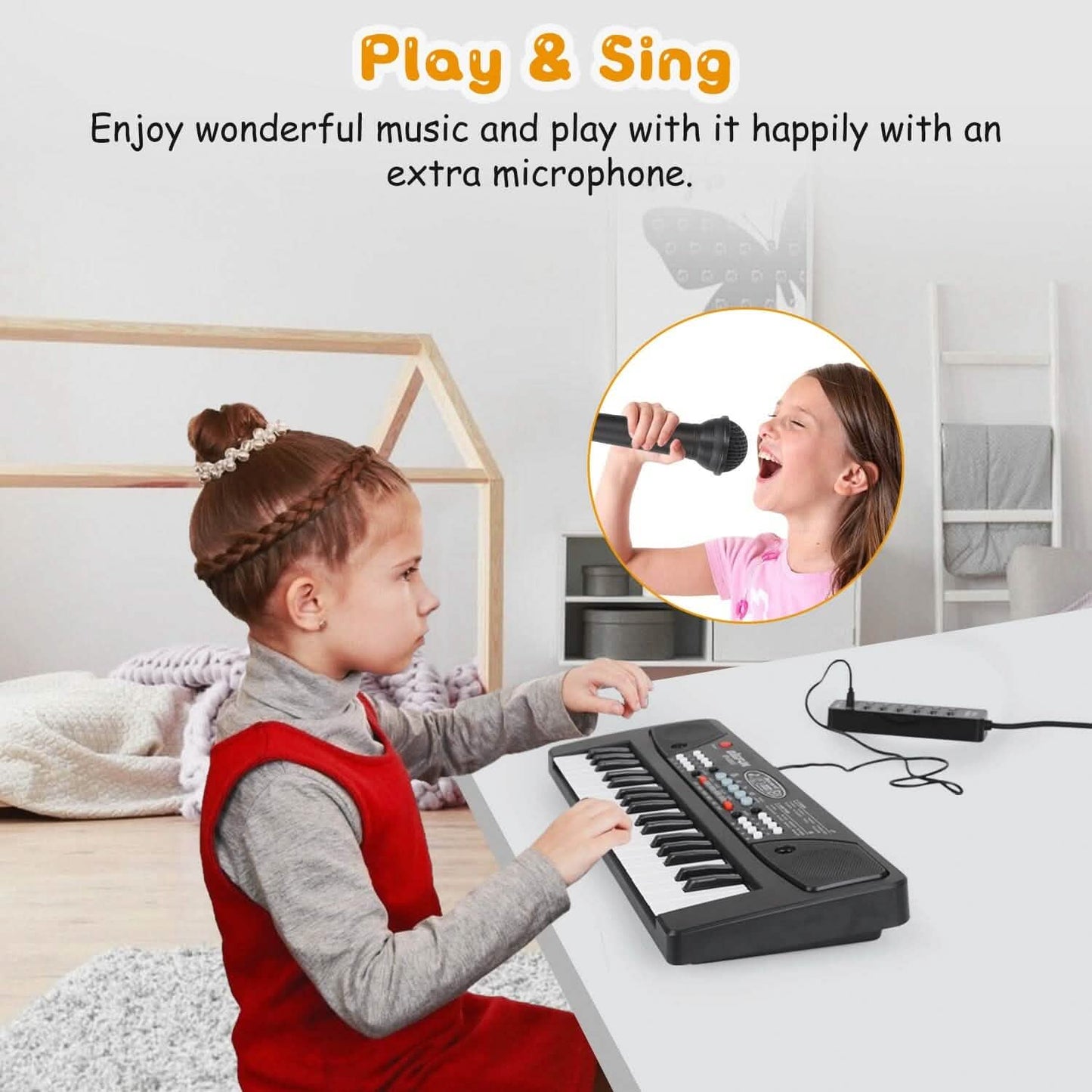 37 Keys Digital Music Electronic Keyboard Instrument with Microphone DailySale