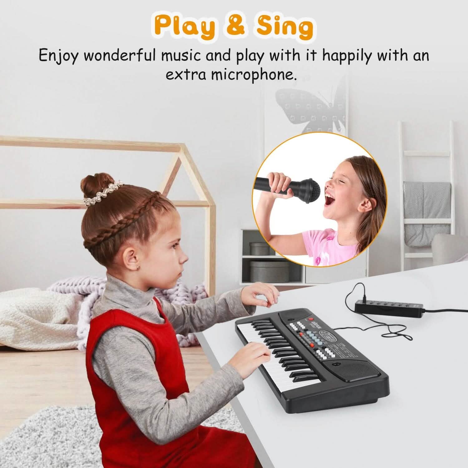 37 Keys Digital Music Electronic Keyboard Instrument with Microphone DailySale