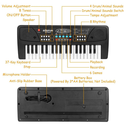 37 Keys Digital Music Electronic Keyboard Instrument with Microphone DailySale
