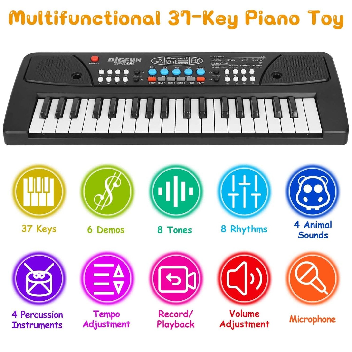 37 Keys Digital Music Electronic Keyboard Instrument with Microphone DailySale