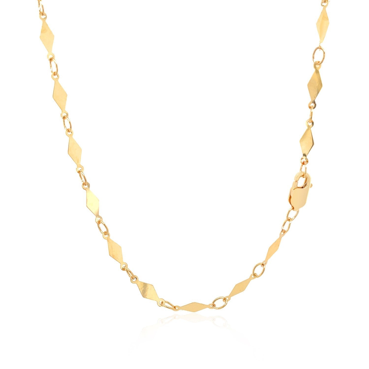 14K Yellow Gold Polished Diamond Motif Chain (3.0mm) Bids.com