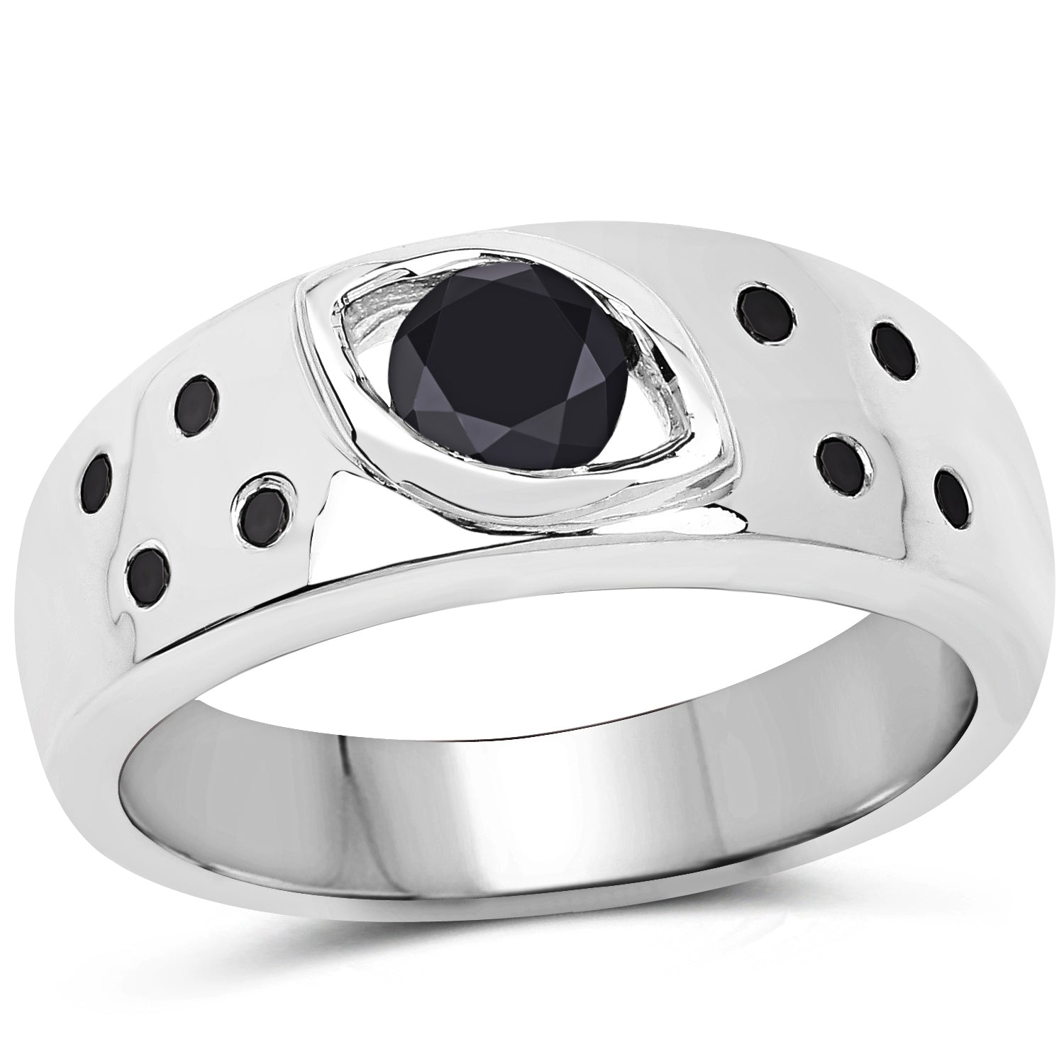 0.59 Carat Genuine Black Diamond .925 Sterling Silver Ring Bids.com