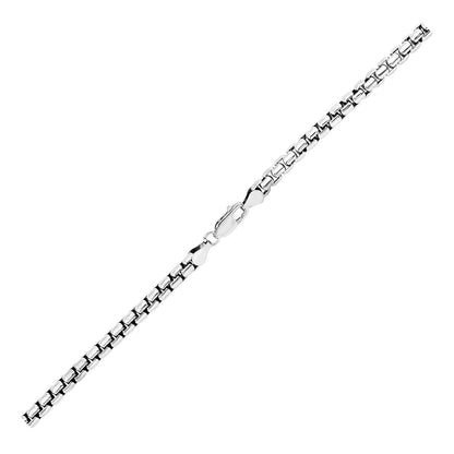 4.4mm Sterling Silver Rhodium Plated Round Box Chain Bids.com