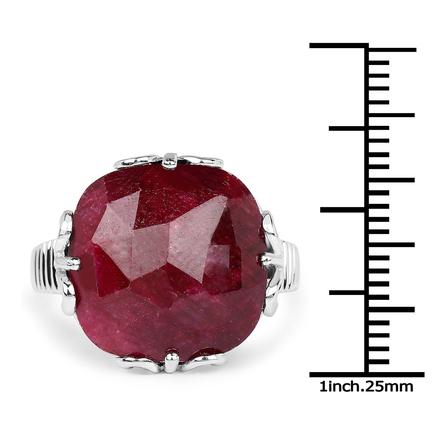 13.65 Carat Dyed Ruby .925 Sterling Silver Ring Bids.com