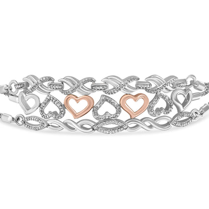 Sterling Silver Diamond Accent 3 Piece Adjustable Bolo Bracelet Set Bids.com