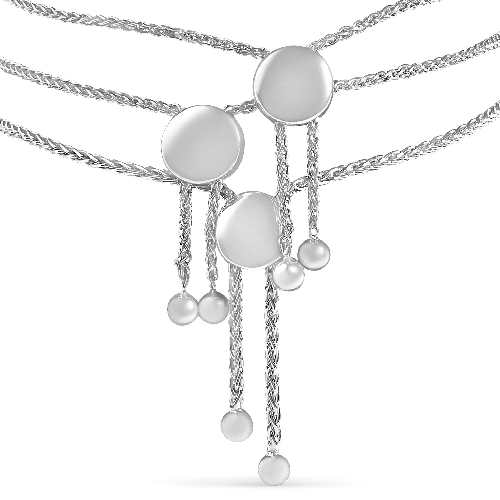 Sterling Silver Diamond Accent 3 Piece Adjustable Bolo Bracelet Set Bids.com