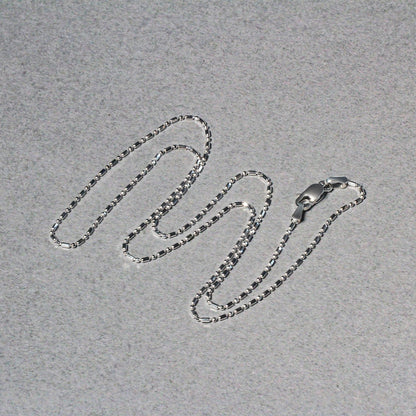 14k White Gold Diamond-Cut Bead Chain 1.0mm Bids.com
