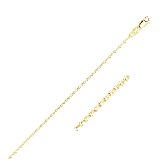 10k Yellow Gold Diamond Cut Cable Link Chain (1.10 mm) Bids.com