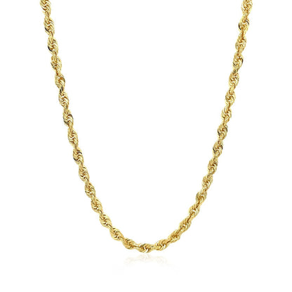 3.0mm 14k Yellow Gold Solid Diamond Cut Rope Chain Bids.com