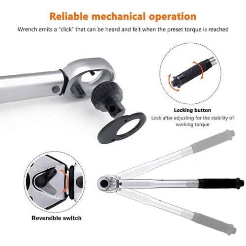 3/8 Drive Click Torque Wrench Set-HTW1A DailySale