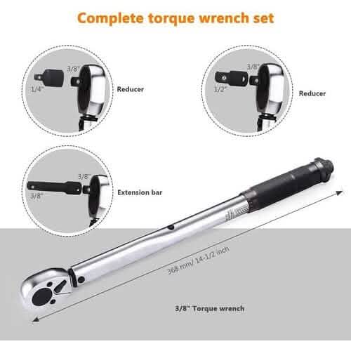3/8 Drive Click Torque Wrench Set-HTW1A DailySale