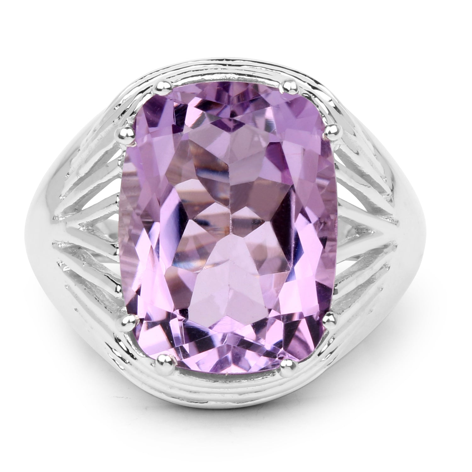 10.02 Carat Genuine Amethyst .925 Sterling Silver Ring Bids.com