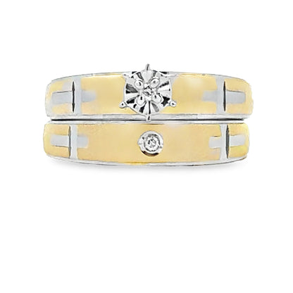 Diamond Engagement Ring Set Sterling Silver 14KT Gold Bids.com