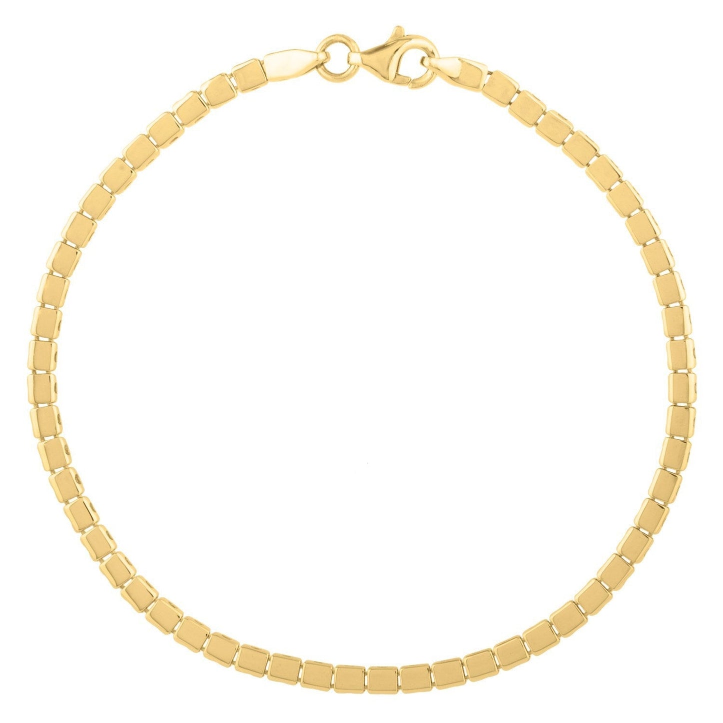 14k Yellow Gold 7 inch Mini Cube Bracelet (2.60 mm) Bids.com