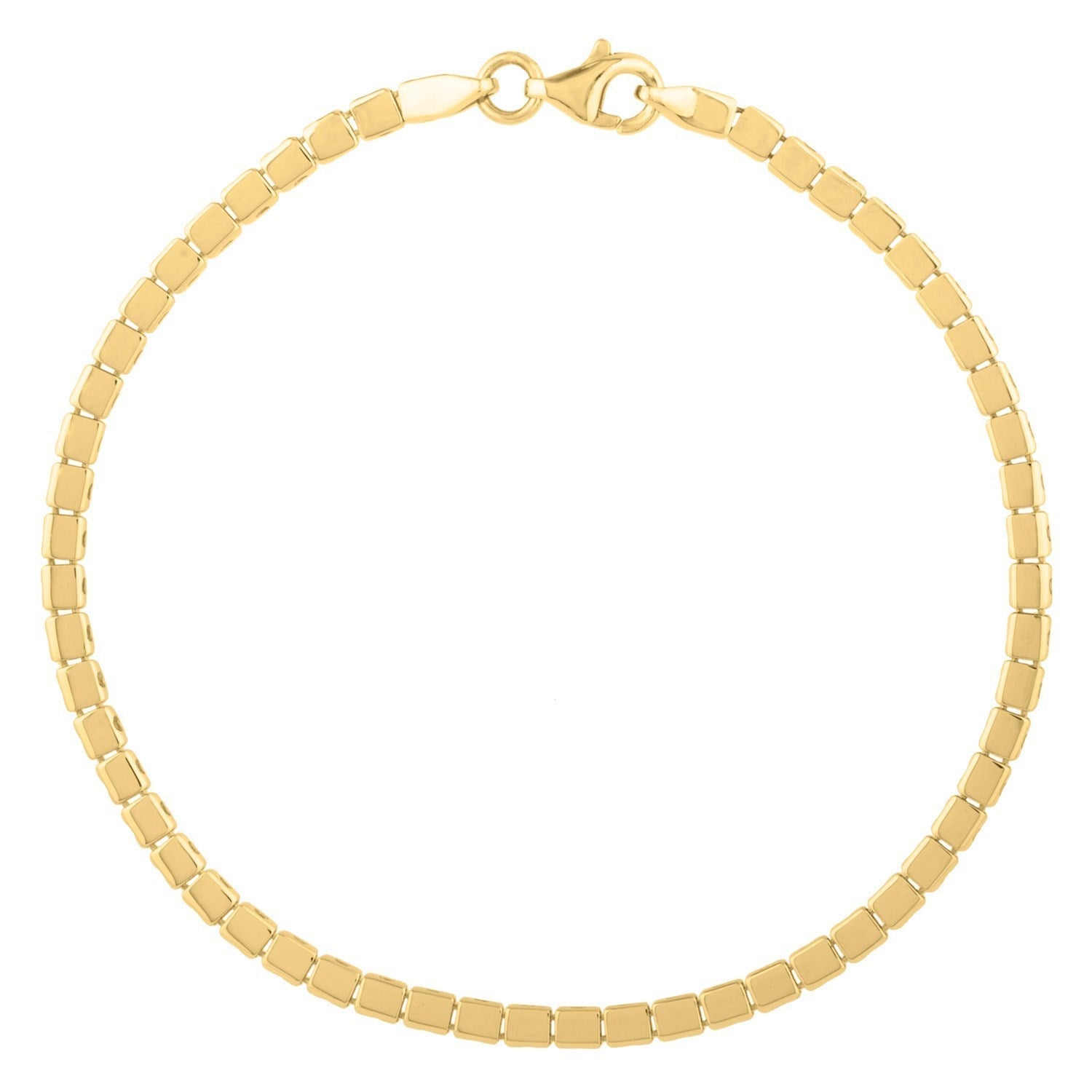 14k Yellow Gold 7 inch Mini Cube Bracelet (2.60 mm) Bids.com